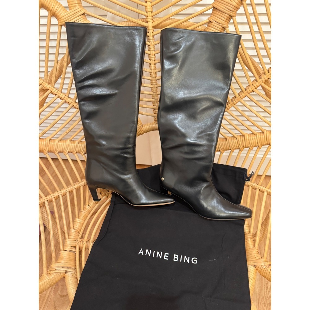ANINE BING Black Leather Nolan Boots Brand New in Box - Picture 9 of 9